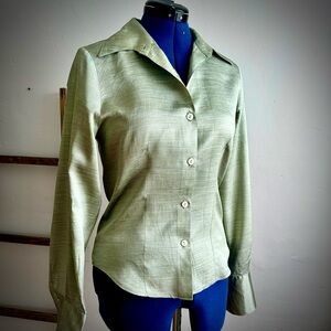 Vintage Sea Foam Green Button down Blouse
